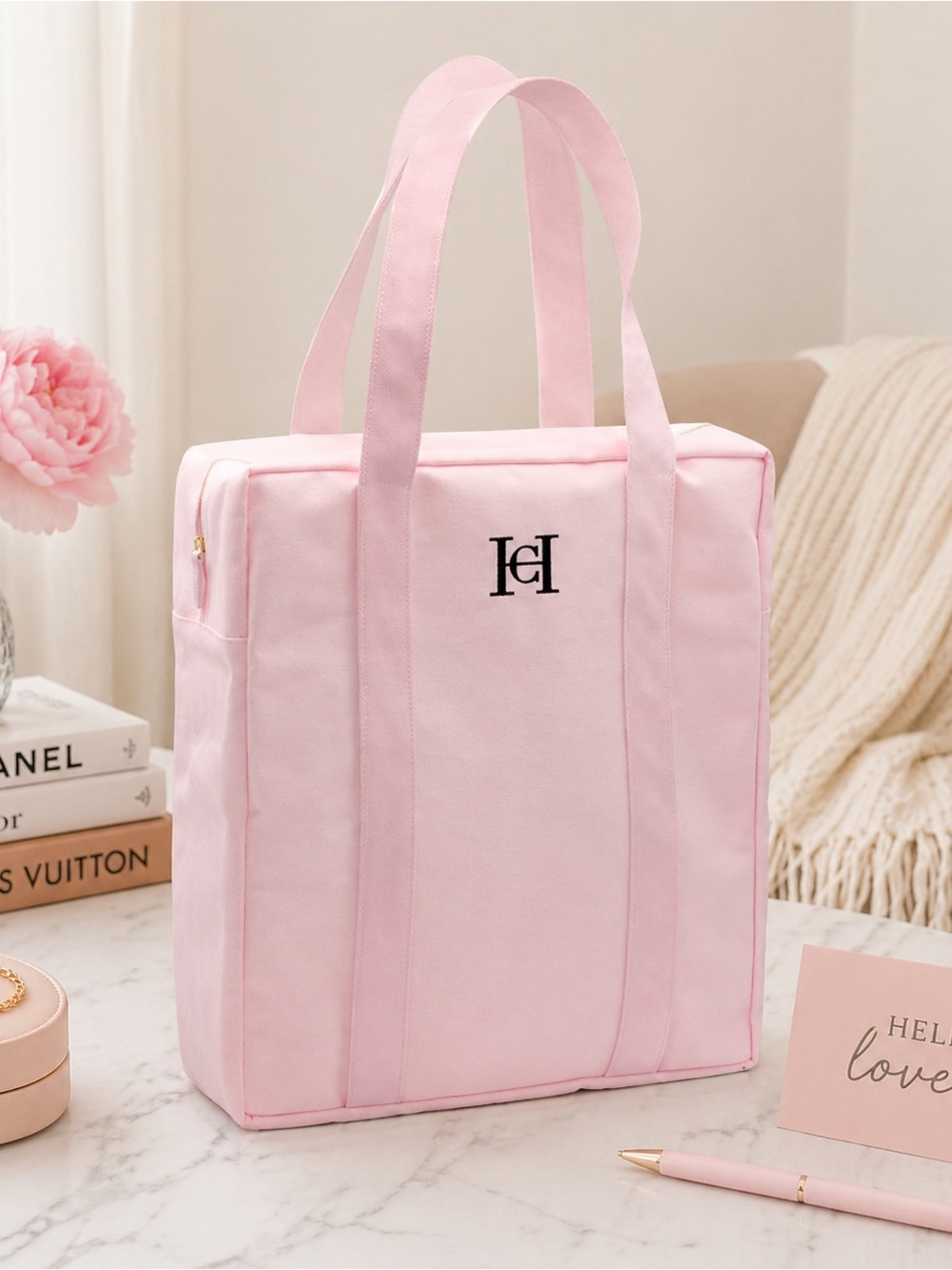 Carolina Herrera Monogram Canvas Tote